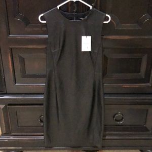 NWT Theory Black Faux Leather Shift Dress